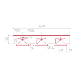 PLAN DE TOILETTE HALOKU TRIPLE V3